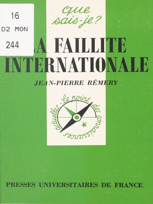 cover image of La faillite internationale